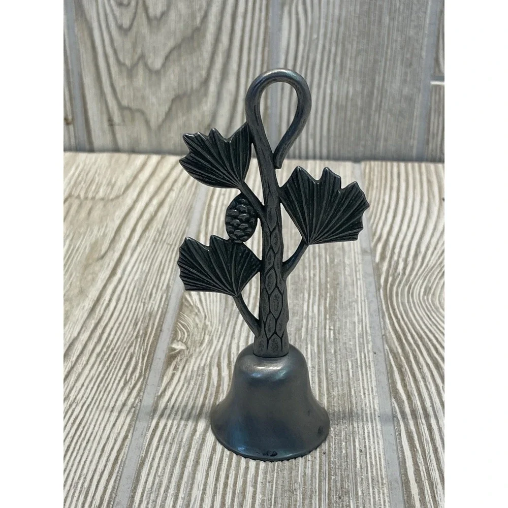 Vintage Pewter Pine Cone Candle Snuffer and Coaster Set Rustic Woodland Decor